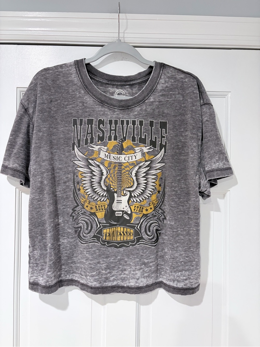 Nashville Music City Graphic Tee - Gray Size Large
